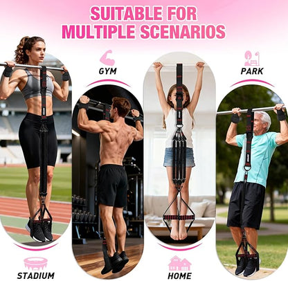 Upgraded Pull Up Assistance Bands for Women, Heavy Duty Resistance Bands with Handles, Exercise Band with Door Anchor, Workout Band Set for Pull Up Bar, Full Body Sculpting,Muscle Training, Home Gym