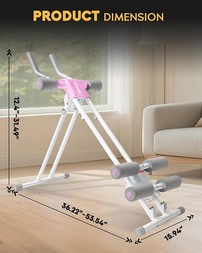 Ab Machine Abdominal Trainer Machine : Adjustable Ab Cruncher Foldable Core Strength Training Equipment Stomach Workout for Home Gym
