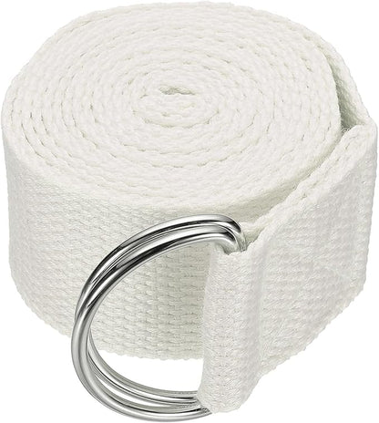 Yoga Strap for Stretching, Athletic Stretch Band with Adjustable Metal D Ring Buckle Yoga Bands