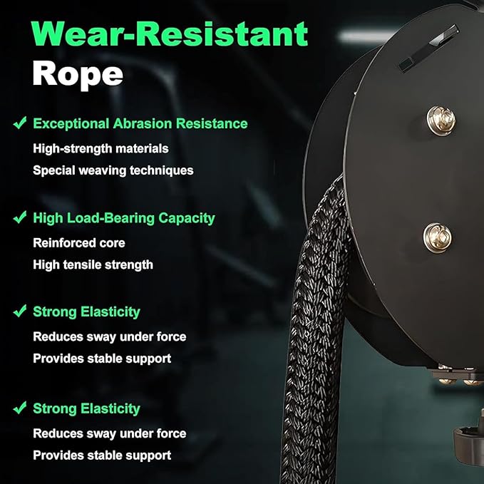 Endless Rope Trainer, 30kg/330lb Adjustable Resistance Trainer Machine, Suspension Endless Rope Pulley System| Closed-Loop Nylon Rope, Home Gym Rope for Interval Resistance Training