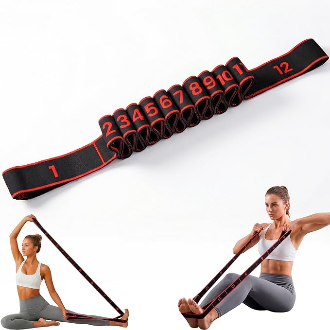 Resistance Bands for Working Out, Numbered Fabric Exercise Bands for Women Men, Non-Slip Stretching Strap with Loops for Yoga, Pilates, Physical Therapy,Dance, Home Workout Equipment