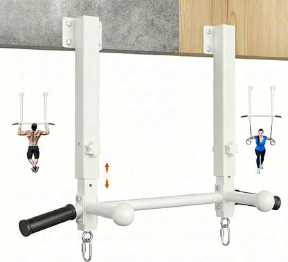 Joist Mounted Pull Up Bar, 800 lbs Heavy Duty Wall Mounted Chin Up Bar, Adjustable Height Pullup Bar for Garage, Basement, Backyard, Beam and Rafter Mount, Easy Installation, Ideal for Multiple Grip Options