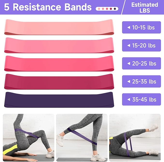 SAN LIKE Home Pilates Essentials Kit for Women, Pilates Equipment Ring and Ball Set, 12'' Magic Circle, Yoga Ball,8 Resistance Bands Premium Accessories Kits for Starter Toning Workouts at Home