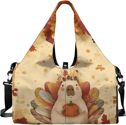 Gym Bag with Yoga Mat Holder Large Tote Bag With Multi Pockets for Women Men Dry Wet Separated Pocket Carryall Yoga Tote Bag for Pilates Travel Workout Office