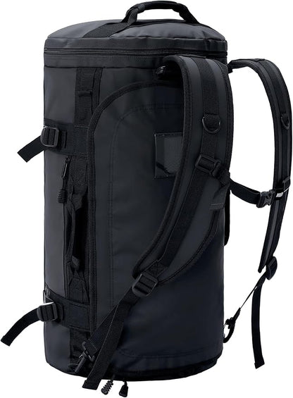 MIER Large Duffel Backpack Sports Gym Bag with Shoe Compartment, Heavy Duty and Water Resistant, Black, 45L