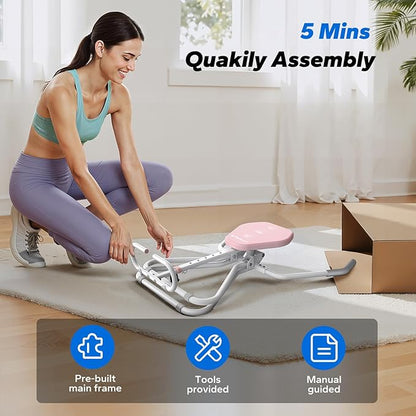 MERACH Ab Machine, All in One Ab Lounge for Core, Balance Workout and Inversion, Easy Set up & Foldable Ab Crunch Machine,300 LBS Loading Capacity Abswing Sit Up Exercise Equipment at Home Gym