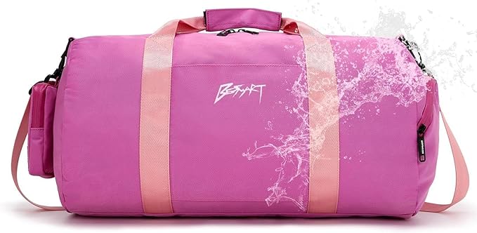 BE Smart Gym Bag Sports Duffle Bag for Men Women, Waterproof Gym Bags Weekender Bags with Shoe Compartment, Lightweight Large Overnight Workout Bag, Purple With Tpu Pocket, Casual Fashion