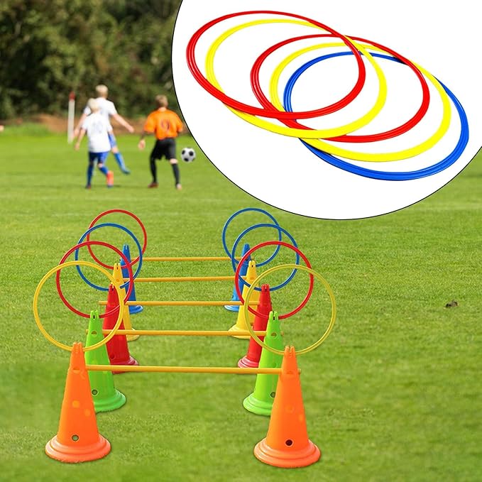 pistro Agility Training Rings Set of 12 Football Speed Ladder Cones Workout Equipment for Sports Training Home Gym Kids Exercise