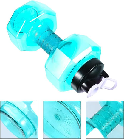 TOYANDONA Dumbbell Shape Water Bottle 2600ml Large Capacity Plastic Fitness Bottle Portable Sports Drinking Kettle for Gym and Outdoor Workout