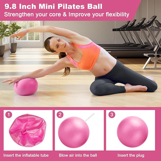 Pilates Kit for Home Workouts, Pilates Equipment Ring and Ball Set with Hip Thrust Belt, Pilates Essentials Kit for Women, Home Pilates Workout Kit for Toning & Strength