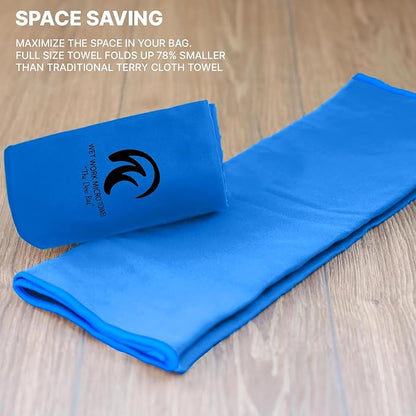 Wet Work Microfiber XL Bath Towels Oversized (60”x36”), Thin & Lightweight, Super Absorbent, Quick Dry, Ultra-Soft, Lint Free, Compact, Perfect for Pool, Bath Towels for Bathroom, Fast Drying Towel