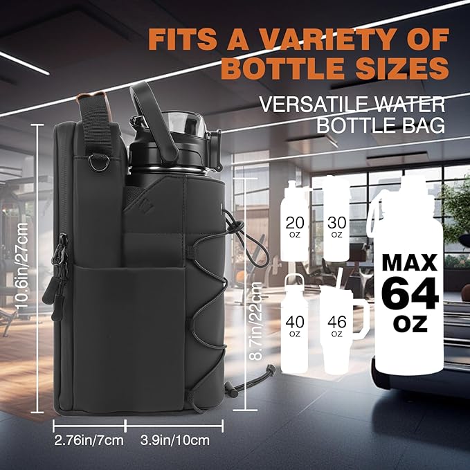 Magnetic Gym Bag for Men and Women with 64OZ Water Bottle Holder & 4 Powerful Magnets, Small Crossbody Duffel Pouch for Sports Work Travel Fitness Gym Bags