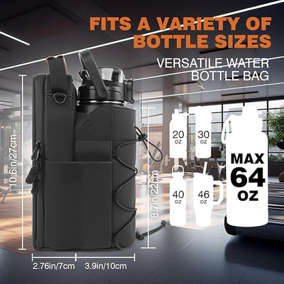 Magnetic Gym Bag for Men and Women with 64OZ Water Bottle Holder & 4 Powerful Magnets, Small Crossbody Duffel Pouch for Sports Work Travel Fitness Gym Bags