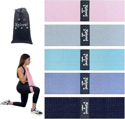 Resistance Bands w/Carrying Bag, Workout Book & Fitness Planner for Working Out-Heavy Duty Strength Training Bands Set w/ 5 Resistance Levels-Stretch Bands for Physical Therapy