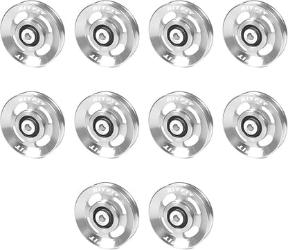 RitFit Aluminum Pulley Wheel for Gym Equipment, 2PCS/ 6PCS Set Power Rack Pulley Attachment, 90mm Aluminum Alloy Bearing Gym Pulley Wheel for Home Gym