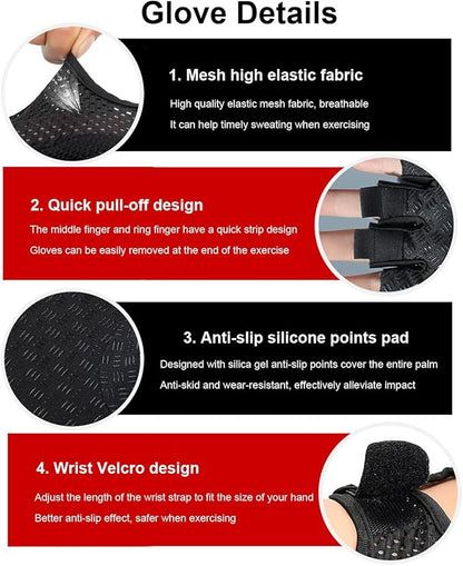 Gym Gloves Workout Gloves Women Men, Anti-Slip Breathable Gym Essentials Women for Weightlifting Cycling Training, Guantes para Gym Mujer