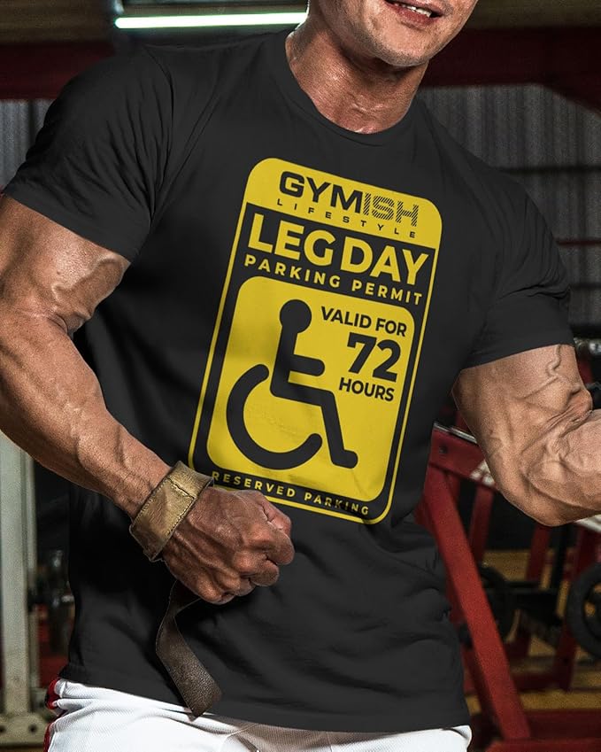 Leg Day Parking Permit Workout T-Shirt, Lifting Gym Shirt Air Freshener Funny Gift Set