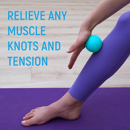 Massage Lacrosse Balls for Myofascial Release - Trigger Point Therapy Ball Set for Deep Tissue Relief - Foot Massage Ball Roller for Plantar Fasciitis - 4 Pack (Blue/Orange)