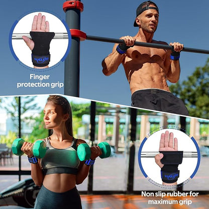 Weight Lifting Wrist Strap，Double Layer Leather Wrist Wraps with Neoprene Padding for Weightlifting & Deadlifts – Adjustable Gym Straps for Men & Women
