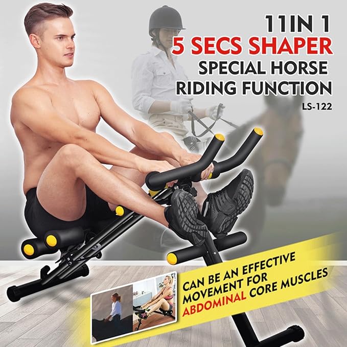 Foldable Ab Workout Machine for Home Gym – Adjustable Core & Waist Trainer for Women, Full Body Abdominal Exercise Equipment with Resistance Bands & LCD Display