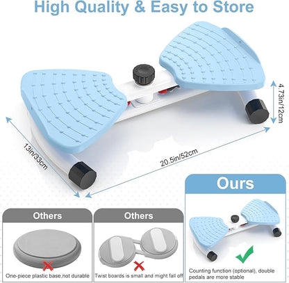 Waist Twister Machine Exercise, Ab Machine Adjustable Waist Twisting Fitness Tool，Noiseless Ab Twister Board for Women Men，Anti-Slip Home Gym Workout Equipment 300 lbs Weight Capacity