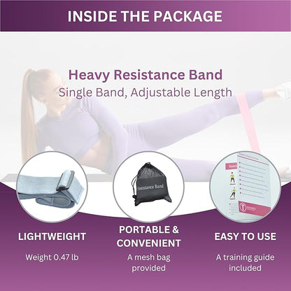 Adjustable Fabric Resistance Bands, Non-Slip Exercise Bands for Men and Women, Perfect Workout Bands for Glutes and Lower Body Training - 1 Pack
