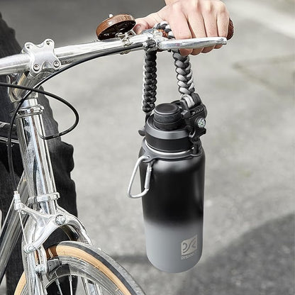 Insulated Water Bottle | Thickened Stainless Steel Vacuum Metal | Portable Sports Water Jug for Gym and Hiking with Straw, Carrier Bag, Handle Strap | BPA-Free 32 oz