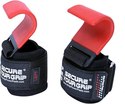Weight Lifting Rod Hooks Heavy Duty Wrist Wraps Power Weight Lifting Training Gym Grips Straps Set of 2