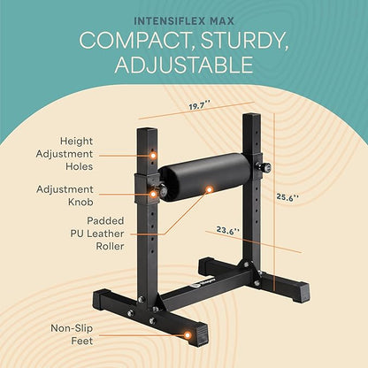 Lifepro Bulgarian Split Squat Stand – Adjustable Single Leg Squat Roller Stand for Split Squats & Lunges – Intensiflex Max 330lb Capacity and 7 Height Levels Padded Foam Roller for Home Gym & Leg Training