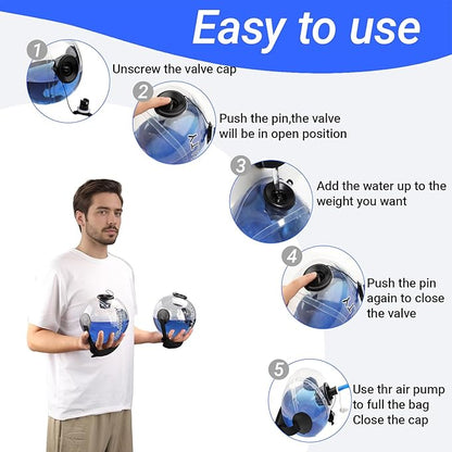 Heavy Duty Adjustable Aqua Bag - Durable Water Filled Training Aqua Bags for Strength Core & Full Body Workouts - Portable Fitness Equipment - Home Gym Outdoor Water Weights Sandbag Alternative