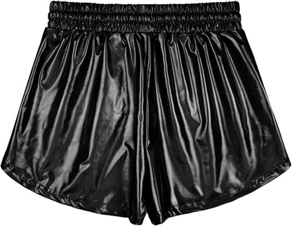 Perfashion Women's Metallic Shorts Summer Sparkly Hot Outfit Shiny Short Pants