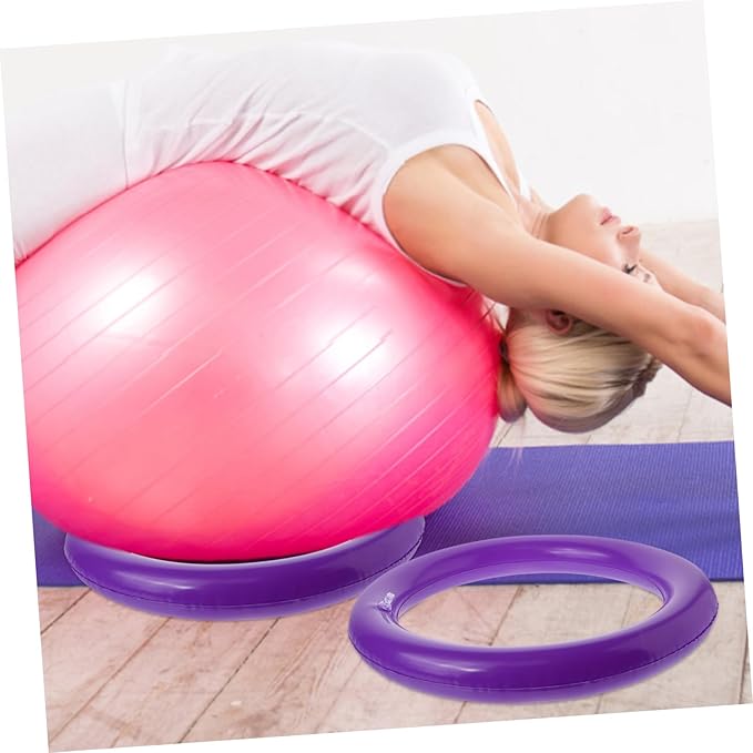 Toyvian Inflatable Yoga Ball Base with Fixed Ring Stable Yoga Ball Holder for Exercise Fitness Training Slip Resistant Round Stand 16.53In