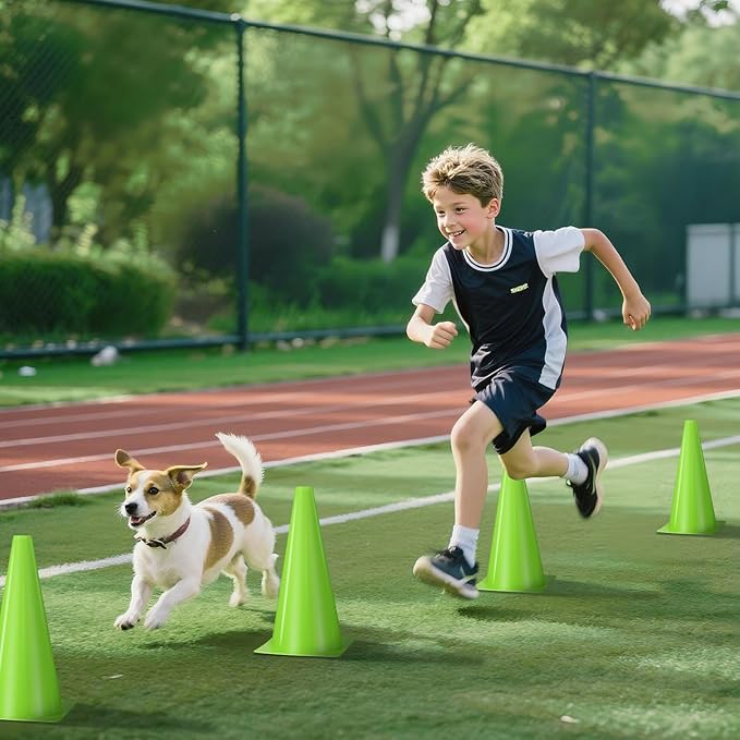 12 Inch Durable Cones,12pcs Versatile Plastic Traffic Cones and Soccer Cones for Sports Training,Agility Drills,Parking Safety,Basketball Training,Football Training.