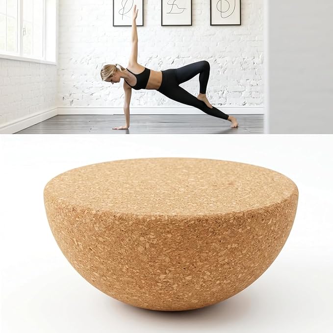 Balance board Cork Hemisphere, 15cm diameter 7cm height, balance trainer, Fitness Balance Ball for adults and children, for rehabilitation equipment, yoga, Pilates aids,Environmentally Friendly Design