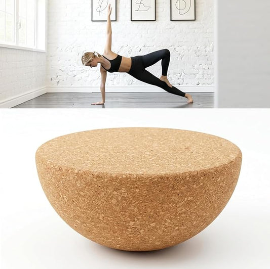 Balance board Cork Hemisphere, 15cm diameter 7cm height, balance trainer, Fitness Balance Ball for adults and children, for rehabilitation equipment, yoga, Pilates aids,Environmentally Friendly Design