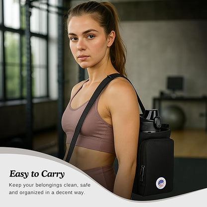 Magnetic Gym Bag and Bottle Bag, Magnatic Sport Bag For Men and Women Sling Gym Baag Travel Work with Water Bottle Holder, Phone Pockets Magnetic Attachment, Water Bottl Carrier Holder