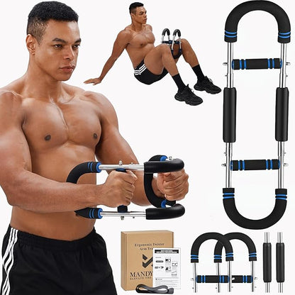 Arm Twister Trainer – Heavy Resistance 30–50kg – Advanced Forearm & Bicep Strengthener for Men – Home Strength Training Equipment with Resistance Band (Blue)