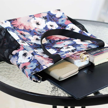 Original Floral Water Resistant Large Tote Bag Shoulder Bag for Gym Beach Travel Daily Bags Upgraded