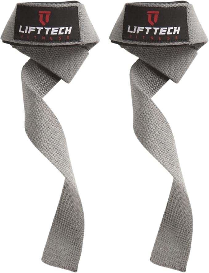 Lift Tech Fitness Weight Lifting Straps For Men and Women - Cotton Gym Straps for Weightlifting, HIIT, Strength Training - Pull ups & Deadlift Straps - Lifting Wrist Straps - One Size