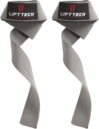 Lift Tech Fitness Weight Lifting Straps For Men and Women - Cotton Gym Straps for Weightlifting, HIIT, Strength Training - Pull ups & Deadlift Straps - Lifting Wrist Straps - One Size