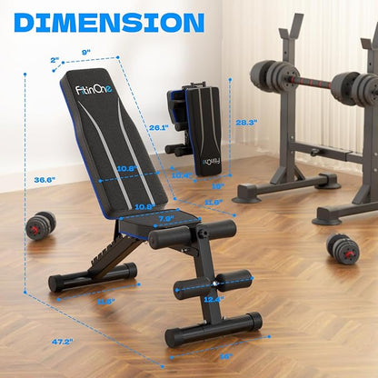 Adjustable Folding Weight Bench for Home Gym, 660 lbs Capacity Multi-Functional Workout Bench Sturdy Durable for Full Body