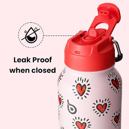BOTTLE BOTTLE 32oz Insulated Water Bottle Stainless Steel Sport Water Bottle with Straw Dual-use Lid Design for Gym with Pill Box