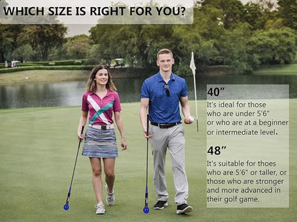 Golf Swing Trainer Aid 48"/40" Warm-Up Stick for Strength Flexibility Tempo Training Golf Practice Aid with Weighted Head Swing Corrector for Men Women