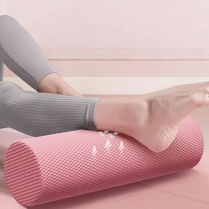 12 Inch EVA Soft Dot Foam Roller for Muscle Therapy, Yoga and Balance Exercises, High-Density Massage Roller, Foam Roller for Back, Legs for Home, Gym and Travel (Pink#M)