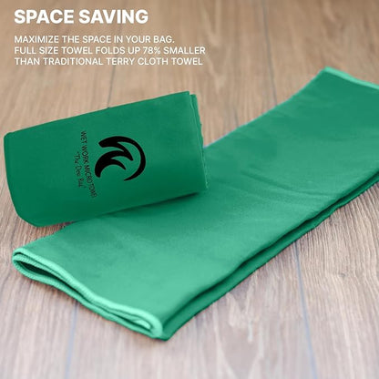 Wet Work XL(60”x36”) Thin Microfiber Towel, Lightweight, Super Absorbent, Quick Dry, Ultra-soft, Lint Free Bath Towels, Compact, Perfect for Beach, Yoga, Pool, Bath Towels Large, Beach Towel Oversized