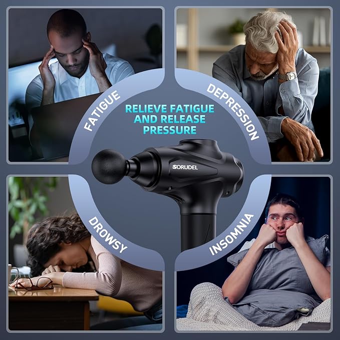 Massage Gun Deep Tissue, Massage Gun, Muscle Massager with 30 Speed Levels 10 Heads Black