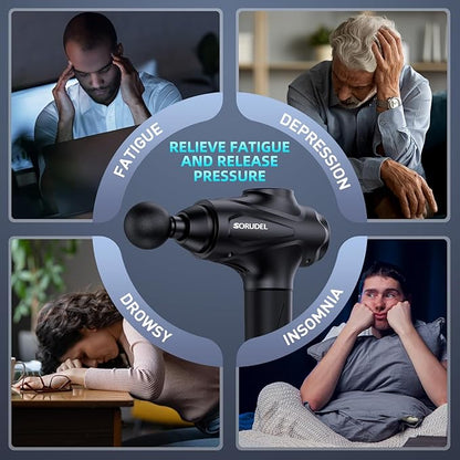 Massage Gun Deep Tissue, Massage Gun, Muscle Massager with 30 Speed Levels 10 Heads Black