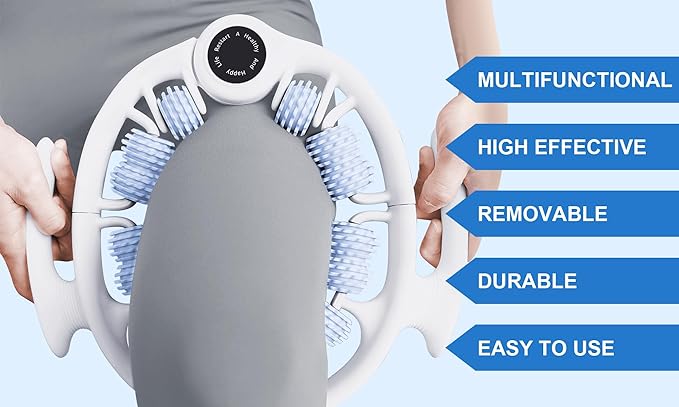 KESHWELL Cellulite Massage Roller,Lymphatic Drainage Massager,Muscle Massage Roller,Cellulite Remover for Leg Massager,Manual Massage Stick with Detachable Rollers for Leg,Neck,Back, Arm,Thigh.Blue