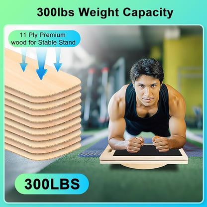 3 in 1 Slant Board for Calf Stretching,Anti Slip Squats Wedge Balance Board for Physical Therapy,Calf Stretcher for Core Strength Wood Rocker Board
