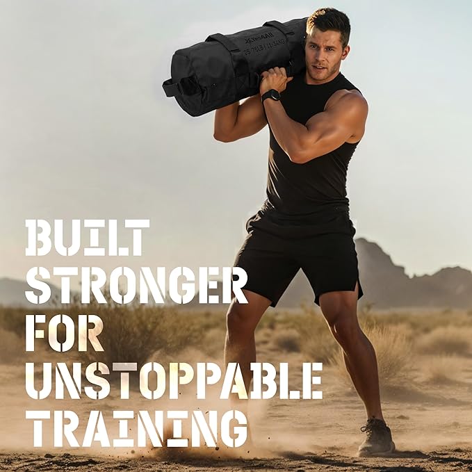 Yes4All Sandbags for Working Out, Adjustable Sand Bags for Weight Training with Handles, Multiple Colors & Sizes 5-200lbs